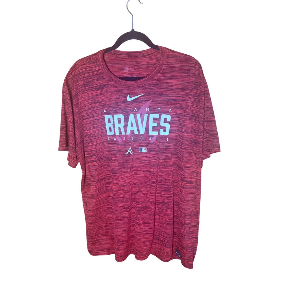 Nike Atlanta Braves MLB Authentic Collection Dri-FIT Red Heather T-Shirt XXL